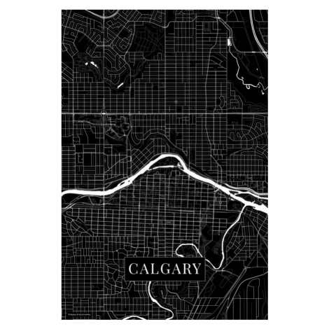 Mapa Calgary black, (26.7 x 40 cm)