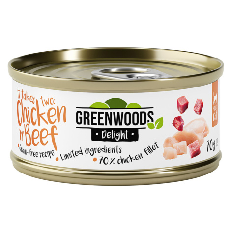Greenwoods Delight kuřecí řízek s hovězím masem 48 x 70 g