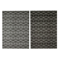 Šňůrkový oboustranný koberec Brussels 205178/11020 Night antracitový / šedý