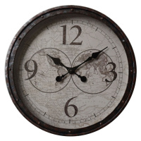 Estila Rustikální designové nástěnné hodiny Nomad s černým rámem 50cm