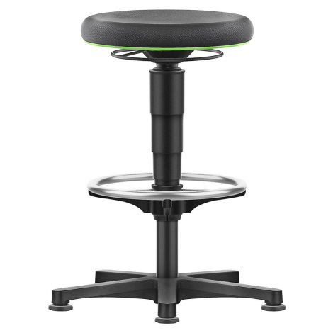 bimos Univerzální stolička, s patkami, nožním kruhem, Supertec, barevný kruh zelený