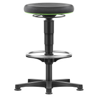 bimos Univerzální stolička, s patkami, nožním kruhem, Supertec, barevný kruh zelený