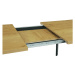 Jídelní stůl 140+40x85x75 cm, deska melamin, 3D dekor divoký dub, kovové nohy, černý mat