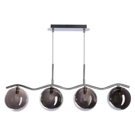 Závěsná lampa LUMOS 4x20W G9 chrom, skleněné stínidlo, grafit, moderní, elegantní, svítidlo, obý CANDELLUX