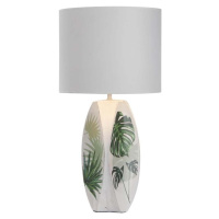 Bílo-zelená stolní lampa s textilním stínidlem (výška 59 cm) Palma – Candellux Lighting