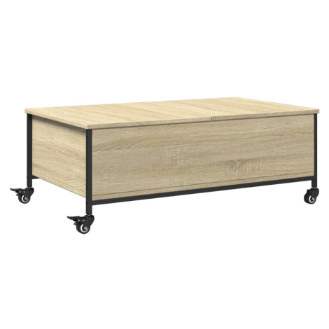 vidaXL Konferenční stolek na kolečkách dub sonoma 91x55x34 cm kompozit