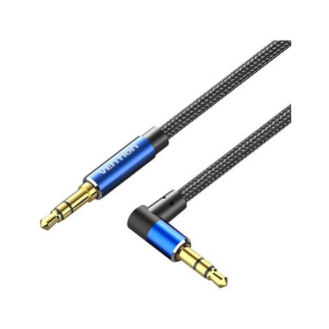 Vention Cotton Braided 3.5mm Male to Male Right Angle Audio Cable 0.5M Blue Aluminum Alloy Type