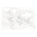 Mapa Almost white detailed world map, Blursbyai, 40 × 26.7 cm