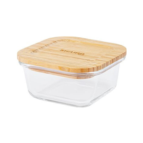 Siguro Dóza na potraviny Glass Seal Bamboo 0,3 l, 6 x 11,5 x 11,5 cm