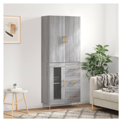 vidaXL Skříň highboard šedá sonoma 69,5 x 34 x 180 cm kompozitní dřevo