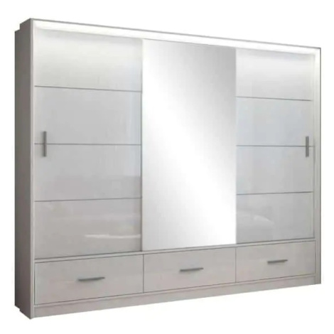 Casarredo Šatní skříň MARSYLIA 250 bílá s osvětlením