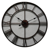 Estila Retro nástěnné kruhové hodiny Edon z kovu bronzové barvy 70cm