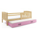 Dětská postel KUBUS s výsuvnou postelí 90x200 cm - borovice Ružové