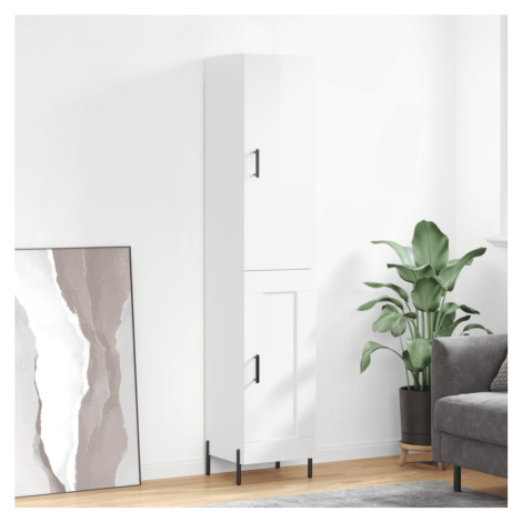 vidaXL Skříň highboard bílá s vysokým leskem 34,5x34x180 cm kompozit