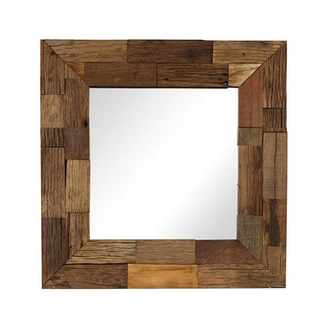 Zrcadlo masivní recyklované dřevo 50 x 50 cm SHUMEE