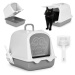 PETSI Kočičí toaleta KUWETA s dvířky a lopatkou šedá
