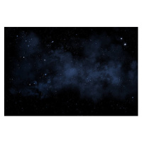 Fotografie night sky with bright stars and blue nebula, manuel_adorf, 40x26.7 cm