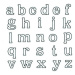 Vykrajovátka patchwork abeceda  - malá písmena  27ks