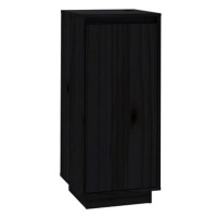 Botník černý 35 x 35 x 80 cm masivní borové dřevo, 813539