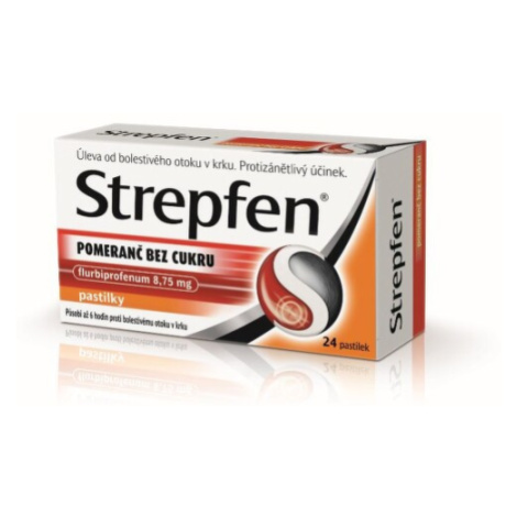 STREPFEN POMERANČ BEZ CUKRU 8,75MG PAS 24