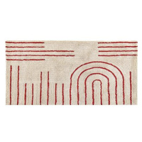 Bavlněný koberec 80 x 150 cm béžový/červený TIRUPATI, 303038