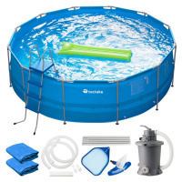 tectake 403825 bazén marina 450 x 122 cm s příslušenstvím - modrá modrá ocel/PVC/PP/PE