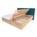 Dřevěná postel Leticia 180x200, dub, bez matrace
