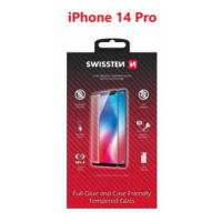 Tvrzené sklo Swissten Full Glue, Color Frame, Case Friendly pro Apple iPhone 14 Pro Max, černá