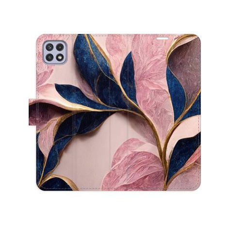 iSaprio flip pouzdro Pink Leaves pro Samsung Galaxy A22 5G