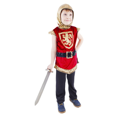 RAPPA Dětský kostým rytíř s erbem červený (S)