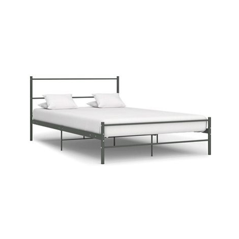 Rám postele šedý kovový 160x200 cm SHUMEE