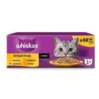 Whiskas kapsičky drůbeží výběr ve šťávě pro dospělé kočky 48 × 85 g