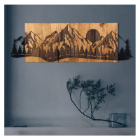 Nástěnná dekorace 75,5x24,5 cm hory dřevo/kov