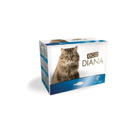 Eco Diana cat kapsičky rybí kousky v omáčce 12 × 100 g