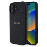 Guess Saffiano Peony Stamp MagSafe kryt iPhone 16 černý