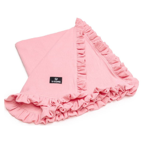 Růžová mušelínová dětská deka 80x100 cm – T-TOMI