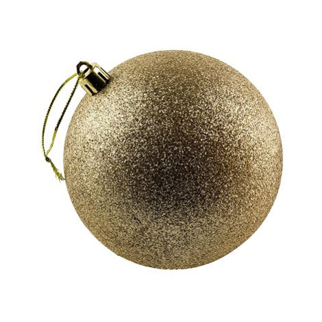 DECOLED Vánoční ozdoby - koule plastové, šampaň glitter, průměr 10 cm, 6 ks