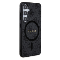 Zadní kryt Guess PU Leather 4G Colored Ring MagSafe pro Samsung Galaxy S24+, černá