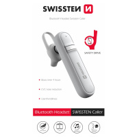 Bluetooth Headset Swissten Caller, bílá