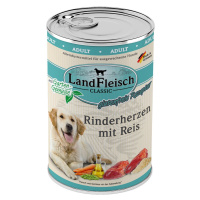LandFleisch Dog Classic hovězí srdce s rýží 6 × 400 g