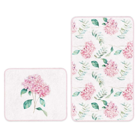 Bílo-růžové koupelnové předložky v sadě 2 ks 60x100 cm – Mila Home