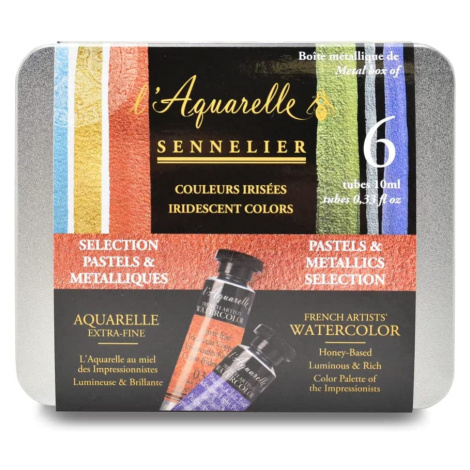 Sennelier, N131625.02, L´ Aquarelle, mistrovské akvarelové barvy, iridescentní č.2, 6 ks