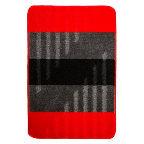 Koupelnový kobereček VIC červený / šedý, pruhy