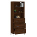 vidaXL Skříň highboard hnědý dub 69,5 x 34 x 180 cm kompozitní dřevo