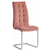 Tempo Kondela Jídelní židle SALOMA NEW - růžová / chrom + kupón KONDELA10 na okamžitou slevu 3% 