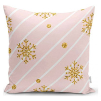 Vánoční povlak na polštář Minimalist Cushion Covers Gold Snowflakes, 42 x 42 cm