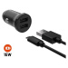 FIXED set autonabíječky s 2xUSB výstupem a USB/micro USB kabelem, 1 metr, 15W černý