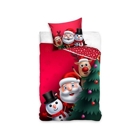 Carbotex Vánoční povlečení bavlna Pozdravy ze Severního Pólu 140 × 200, 70 × 90 cm