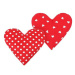 Bellatex Srdce sada 2 ks, 18 × 20, puntík, červené srdíčka