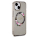 Guess PC/TPU Flowers Ring Glossy Logo MagSafe kryt iPhone 15 černý